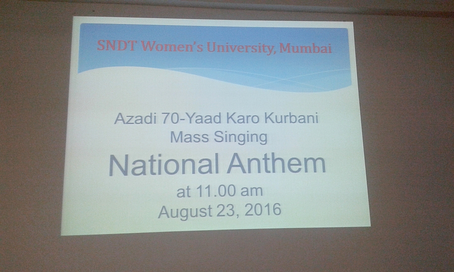 Mass Singing National Anthem 23-8-2016